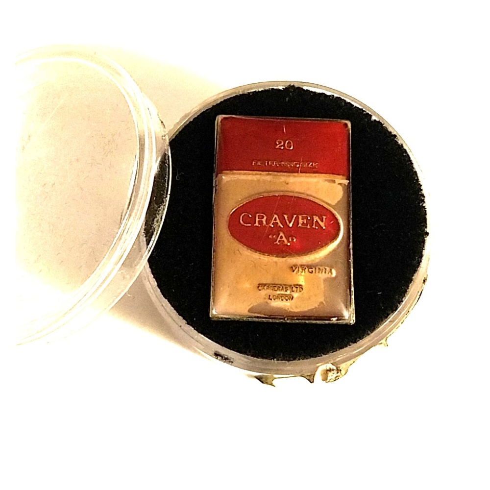 Vintage Craven "A" cigarette enamel pin